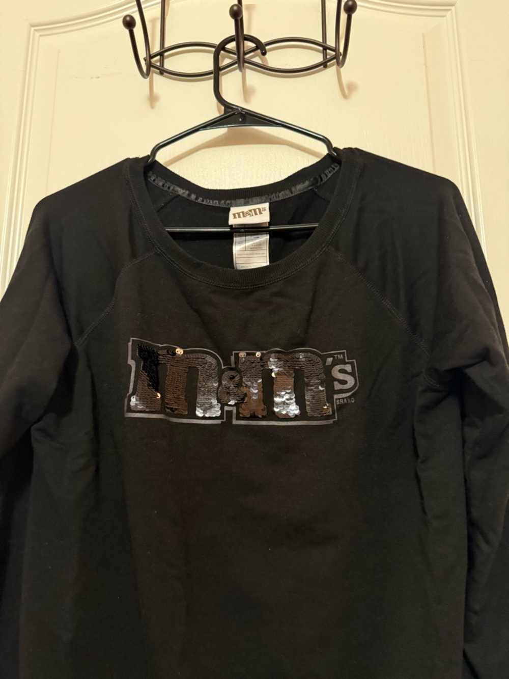M&M's Black Sequin Logo Women’s Sweatshirt